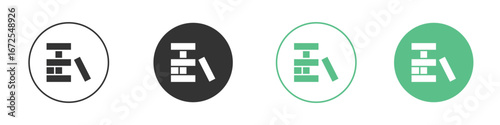 Jenga icons silhouette in flat black style.