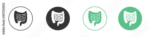 Gut icons silhouette in flat black style.