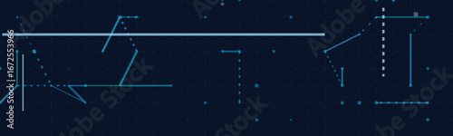 Wallpaper Mural Digital circuitry design with lines and dots on dark blue background. Torontodigital.ca