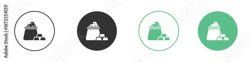 Commodity icons silhouette in flat black style.