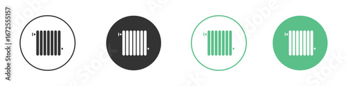 car radiator icons silhouette in flat black style.