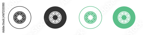 Car bearing icons silhouette in flat black style.