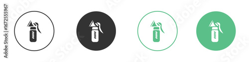 Breast pump icons silhouette in flat black style.