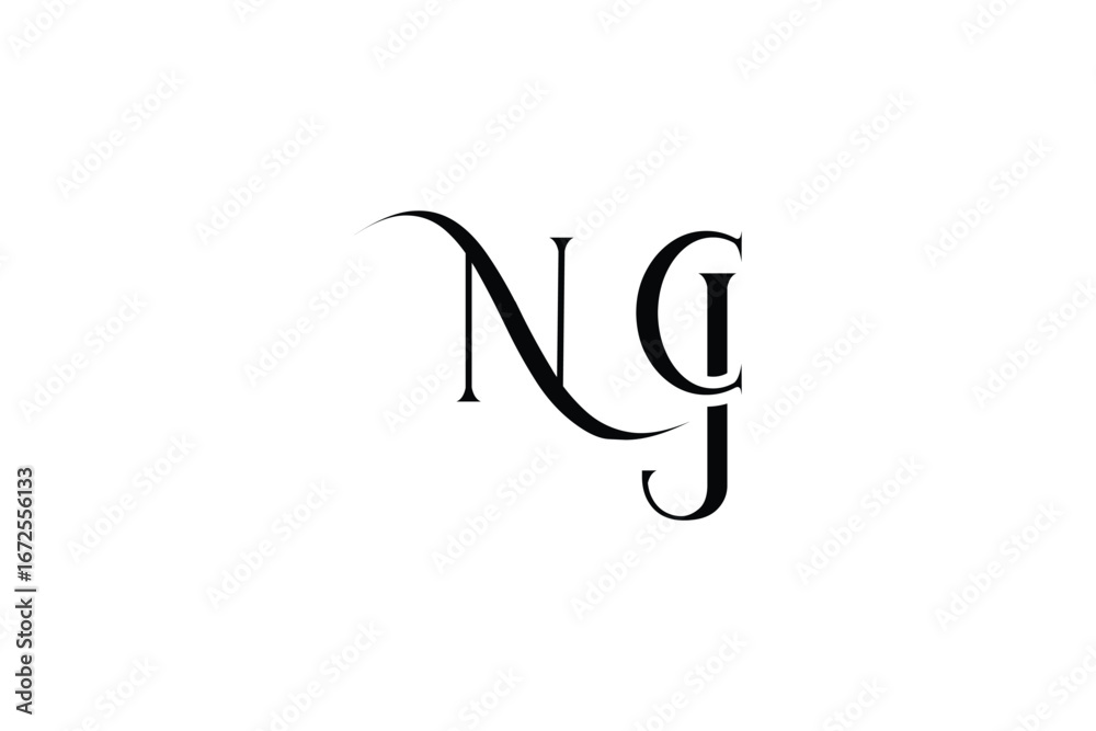 Fototapeta premium Initial NCJ creative letter logo design. Elegant Monogram Logo Design with Decorative Elements and Typography