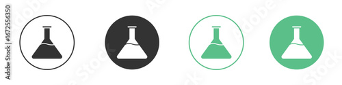 Beaker icons silhouette in flat black style.