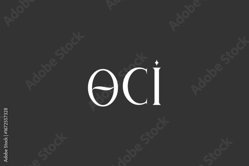 Initial OCI creative letter logo design. Elegant Monogram Logo Design with Decorative Elements and Typography
