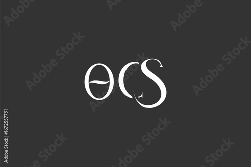 Initial OCS creative letter logo design. Elegant Monogram Logo Design with Decorative Elements and Typography