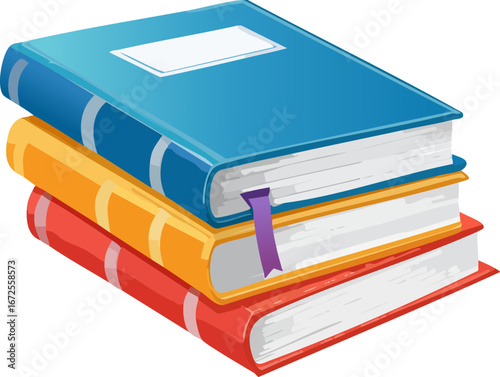 stack of books isolated