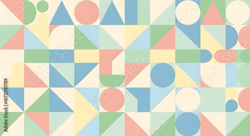 Wallpaper Mural Pastel Geometric Shapes Abstract Background. Torontodigital.ca