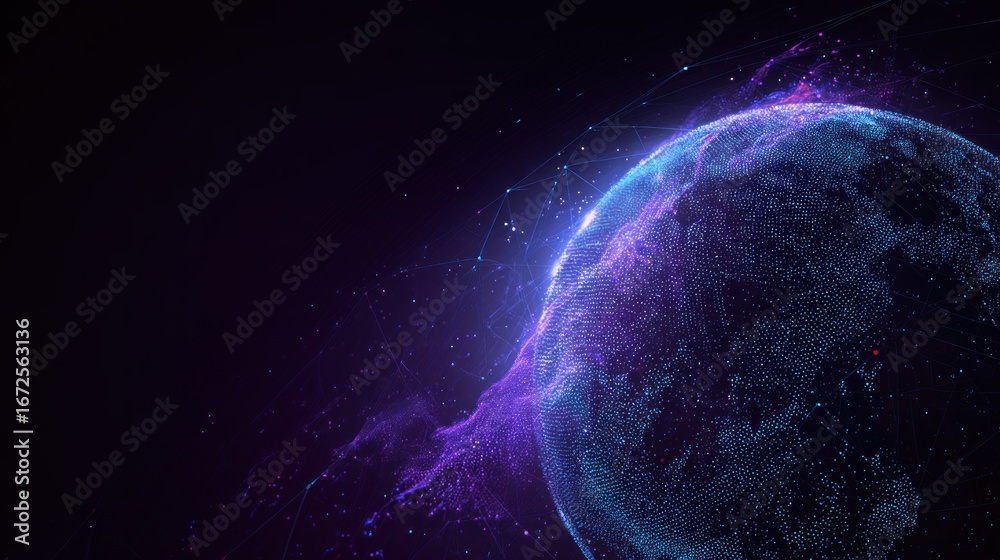Obraz premium Abstract digital planet