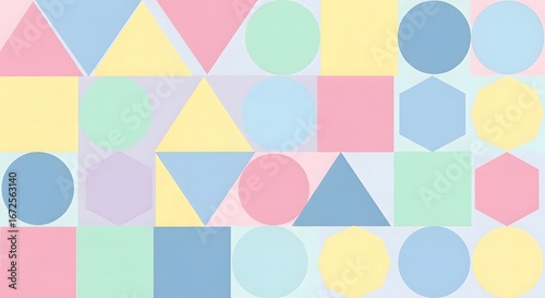 Wallpaper Mural Pastel Geometric Shapes Abstract Background Design. Torontodigital.ca