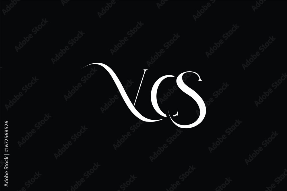 Fototapeta premium Initial VCS creative letter logo design. Elegant Monogram Logo Design with Decorative Elements and Typography