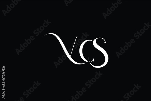 Initial VCS creative letter logo design. Elegant Monogram Logo Design with Decorative Elements and Typography