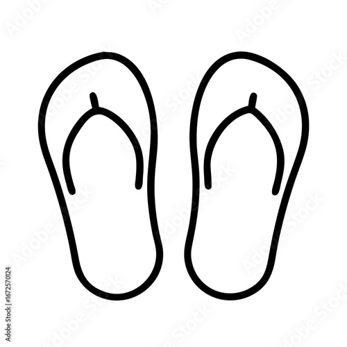Find the best flip flops sandals for summer vacation beach footwear outline vector drawing