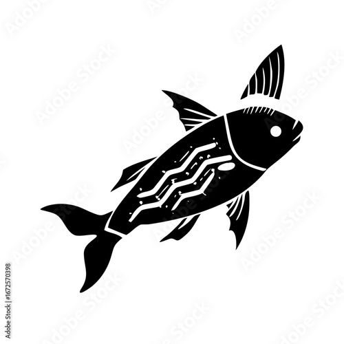 vector icon illustration of a koi fish