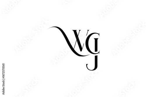 Initial WCJ creative letter logo design. Elegant Monogram Logo Design with Decorative Elements and Typography