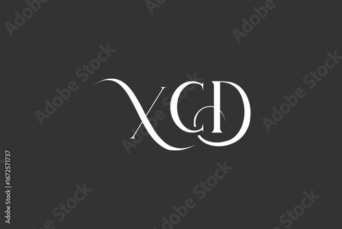 Initial XCD creative letter logo design. Elegant Monogram Logo Design with Decorative Elements and Typography