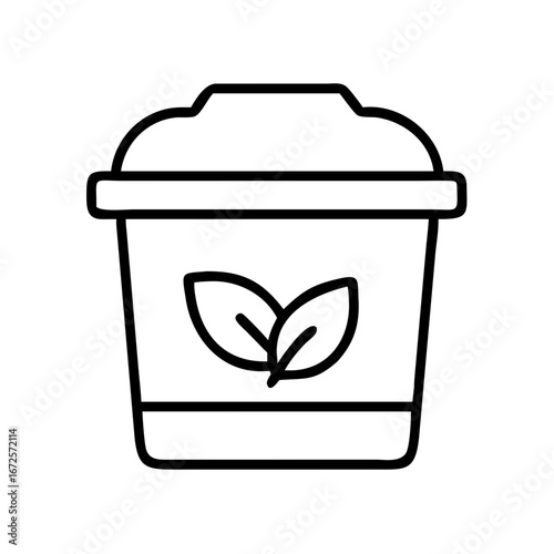 Eco friendly compost bin vector icon illustration for sustainable living and waste management design