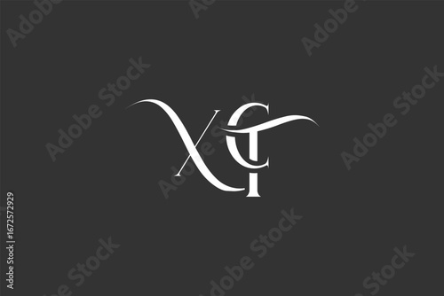 Initial XCT creative letter logo design. Elegant Monogram Logo Design with Decorative Elements and Typography
