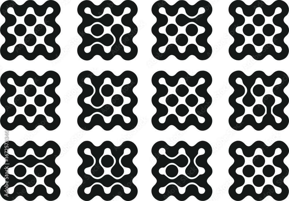 Fototapeta premium Abstract Black and White Geometric Pattern