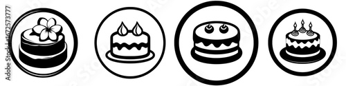 The Cake Icon is a simple yet elegant representation of a delicious cake adorned with blueberries, ideal for incorporation into culinary-themed designs, websites, and apps