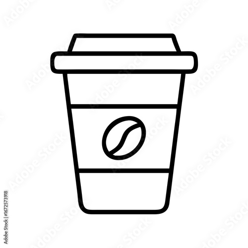 Coffee cup vector icon, disposable coffee cup, coffee to go, takeaway coffee, coffee shop icon