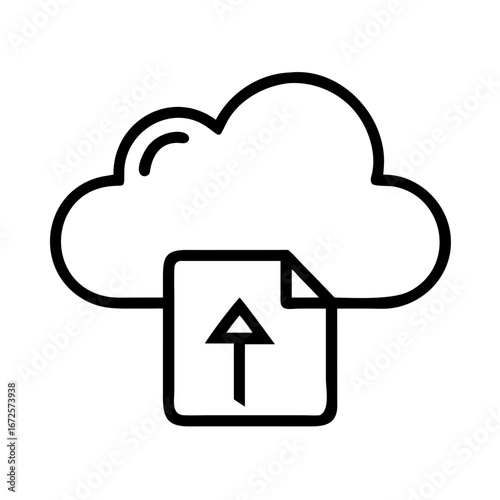 Cloud upload icon file transfer to cloud storage service data backup and synchronization icon vector illustration