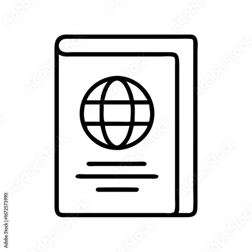 Passport travel document identification for international journeys and visa applications online