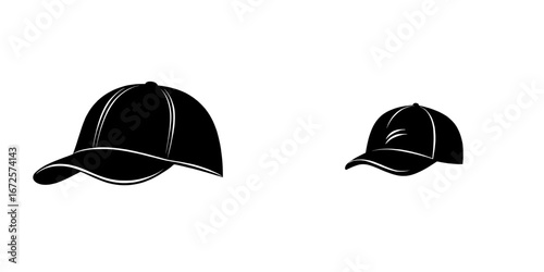 This baseball cap silhouette is perfect for incorporating into designs that involve sports, fashion, or casual wear, due to its simple yet stylish nature