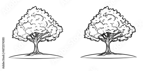 The Tree Silhouette Design consists of elegant and versatile black and white tree silhouettes, perfectly suited for incorporation into minimalist designs, branding initiatives, or projects that draw