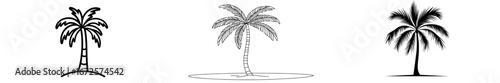 The Palm Tree Silhouette Set offers a simple yet elegant collection of two palm tree silhouettes in black and grey, ideal for incorporating a tropical feel into your designs