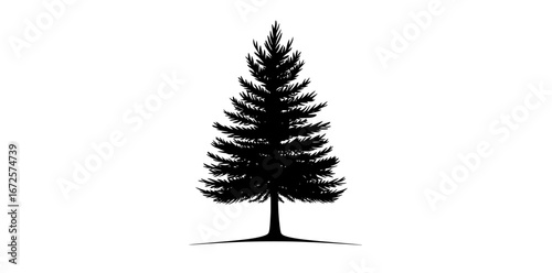 The Simple Pine Tree Illustration is a minimalist representation of a pine tree, embodying the concepts of nature, growth, and tranquility