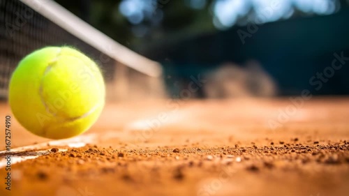 Tennis ball impact on clay court
