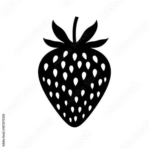 A bold black silhouette of a strawberry, the Strawberry Icon is a simple yet effective way to represent healthy eating, summer vibes, or create a fresh and fruity design concept