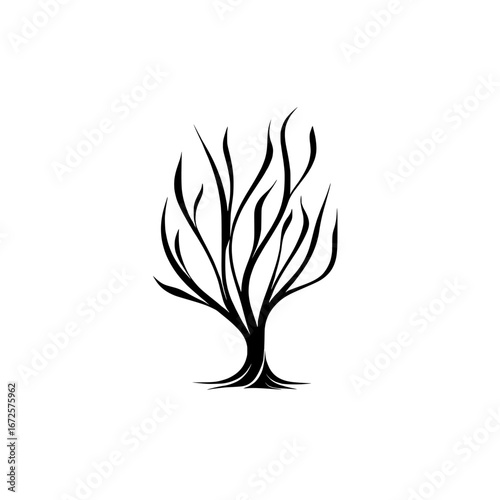 The Symbolic Tree of Life is depicted as a minimalist illustration of a stylized tree, whose roots are deeply embedded in the ground to signify strength, growth, and interconnectedness
