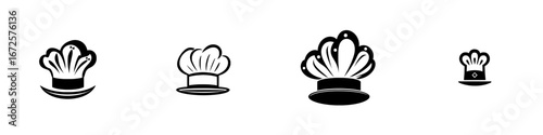 The Chef's Hat Icon is a simple yet bold black and white illustration of a classic chef's hat, ideal for culinary-themed projects, logos, and branding