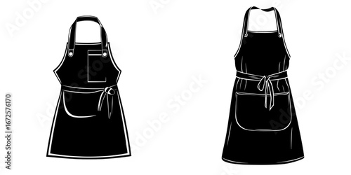 A striped apron is depicted in a sleek and minimalist silhouette by the Striped Apron Icon, making it perfect for adding culinary charm to your designs