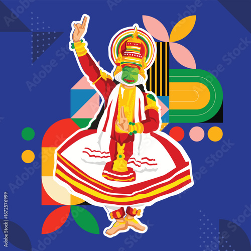 Kathakali modern art vector