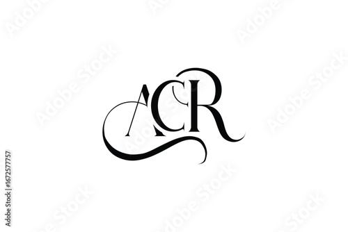 Initial ACR creative letter logo design. Elegant Monogram Logo Design with Decorative Elements and Typography