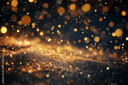 Golden Bokeh Lights Create a Magical Atmosphere During a Festive Celebration ...