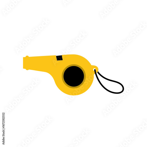 Bright Yellow Whistle Illustration for Sports and Coaching