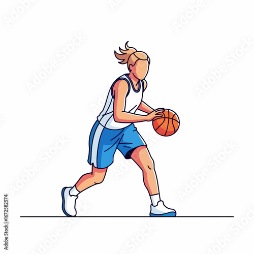 Dynamic Basketball Player Illustration in Action