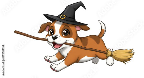 Witch puppy clipart