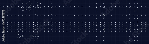 Digital matrix background with abstract dotted lines and grid patterns.