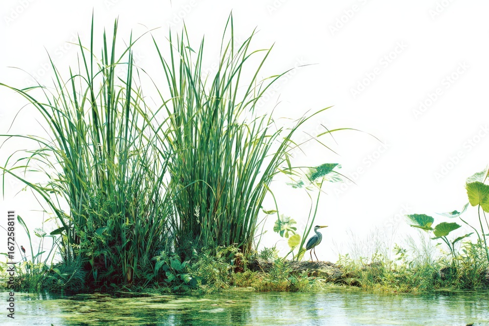 Obraz premium Lush greenery and calm waters in a serene natural environment
