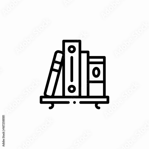 bookshelf reading education icon sign vector