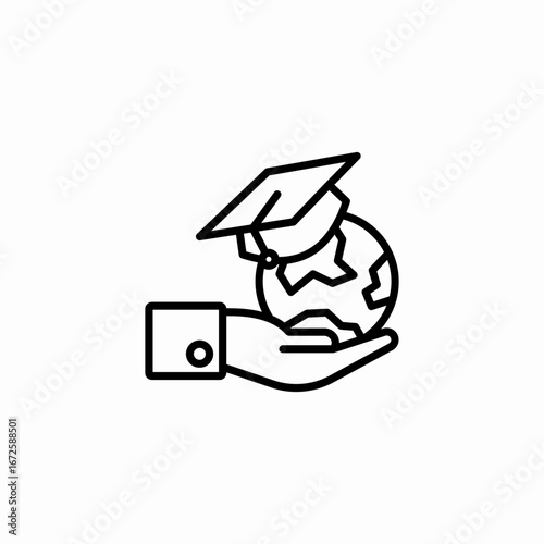 global education support icon sign vector