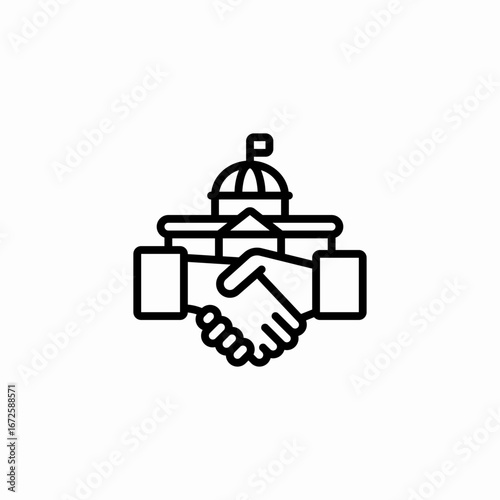 government partnership agreement icon sign vector