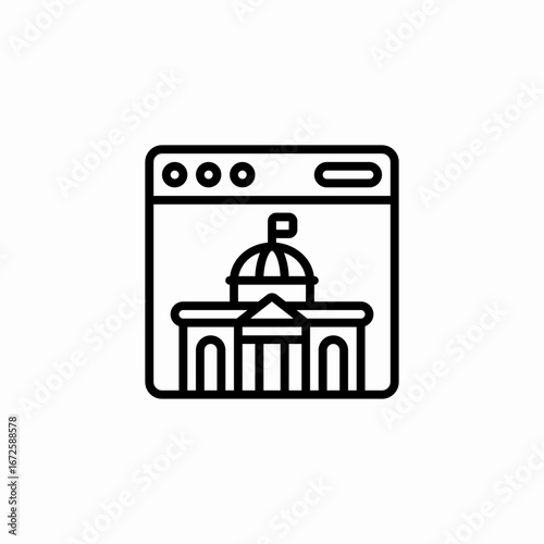 government website interface icon sign vector
