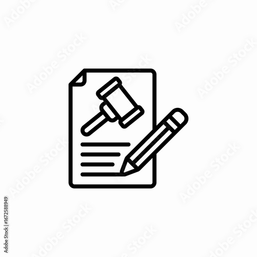 law drafting paper icon sign vector